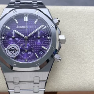 AP Royal Oak Chrono 26240 SS APSF 1:1 Best Edition Purple Dial on SS Bracelet - Super Clone Watch | 1:1 Best Version