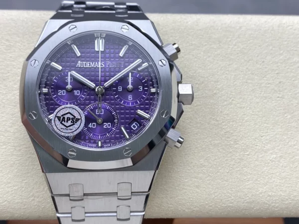 AP Royal Oak Chrono 26240 SS APSF 1:1 Best Edition Purple Dial on SS Bracelet - Super Clone Watch | 1:1 Best Version