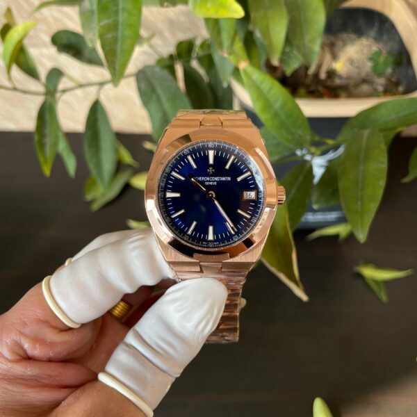 VC Overseas 4500V RG 8F 1:1 Best Edition Blue Dial on RG Bracelet A5100 - Super Clone Watch | 1:1 Best Version