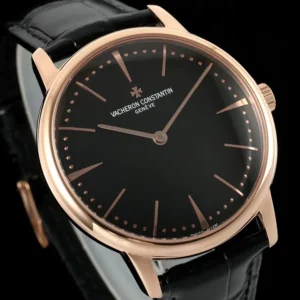 VC Patrimony 81180R YG KZF Best Edition Black Dial on Black Leather Strap - Super Clone Watch | 1:1 Best Version