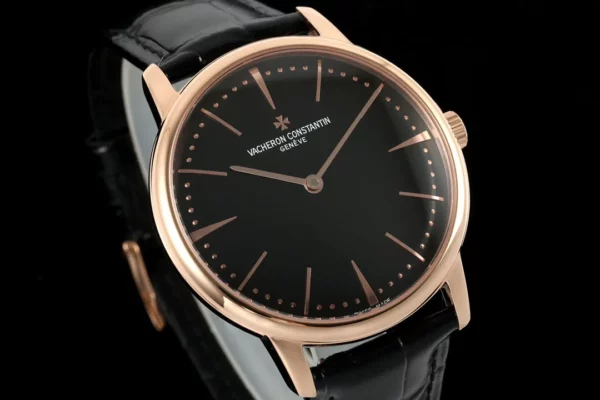 VC Patrimony 81180R YG KZF Best Edition Black Dial on Black Leather Strap - Super Clone Watch | 1:1 Best Version