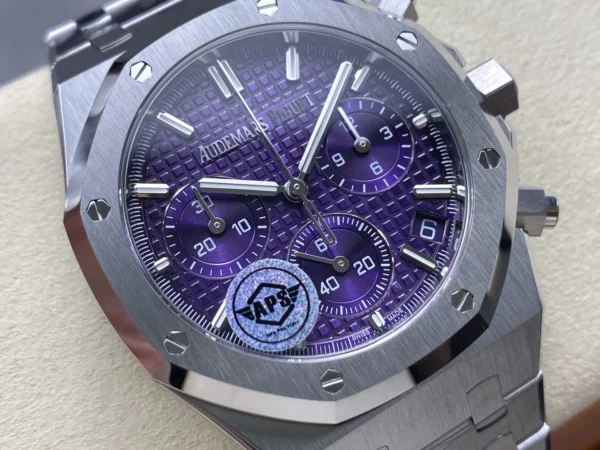 AP Royal Oak Chrono 26240 SS APSF 1:1 Best Edition Purple Dial on SS Bracelet - Super Clone Watch | 1:1 Best Version
