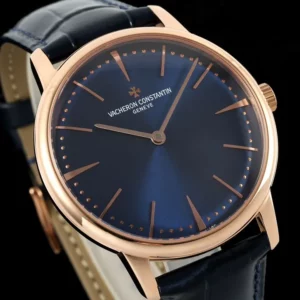VC Patrimony 81180 YG KZF Best Edition Blue Dial on Blue Leather Strap - Super Clone Watch | 1:1 Best Version