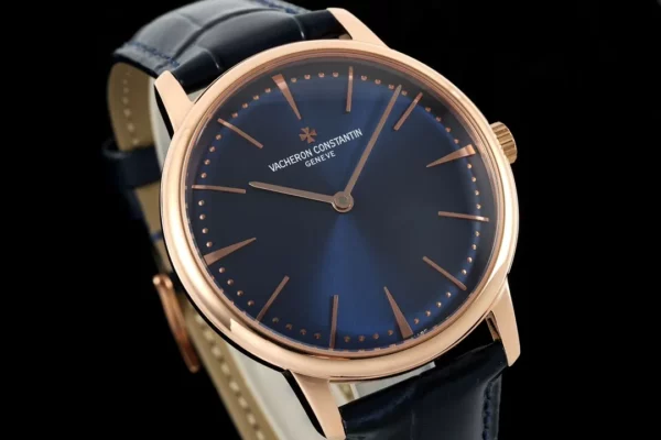 VC Patrimony 81180 YG KZF Best Edition Blue Dial on Blue Leather Strap - Super Clone Watch | 1:1 Best Version