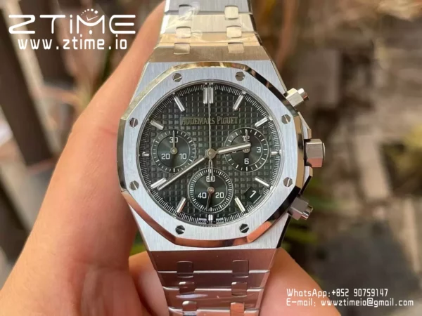 AP Royal Oak Chrono 26240ST SS APS Factory 1:1 Best Edition Green Dial  SA4401 Super Clone - Super Clone Watch | 1:1 Best Version