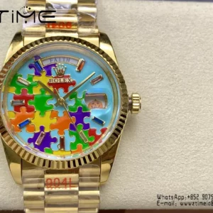 Rolex Day Date 36mm 128238-0106 CYF 1:1 Best Edition Real Enamel Dial on President Bracelet - Super Clone Watch | 1:1 Best Version