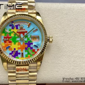 Rolex Day Date 36mm 128238-0106 CYF 1:1 Best Edition Real Enamel Dial on President Bracelet - Super Clone Watch | 1:1 Best Version