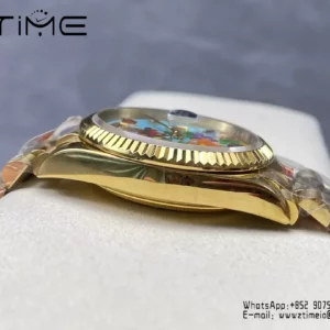 Rolex Day Date 36mm 128238-0106 CYF 1:1 Best Edition Real Enamel Dial on President Bracelet - Super Clone Watch | 1:1 Best Version