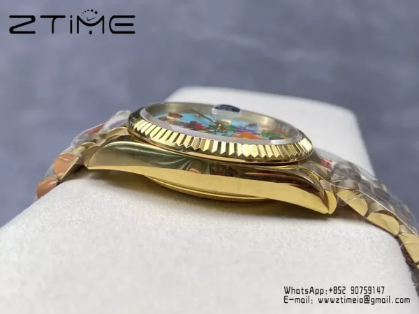Rolex Day Date 36mm 128238-0106 CYF 1:1 Best Edition Real Enamel Dial on President Bracelet - Super Clone Watch | 1:1 Best Version