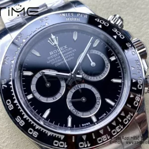 Rolex Daytona 126500 VSF 1:1 Best Edition 904L Steel Black Dial on SS Braclet DD4131 V4 - Super Clone Watch | 1:1 Best Version