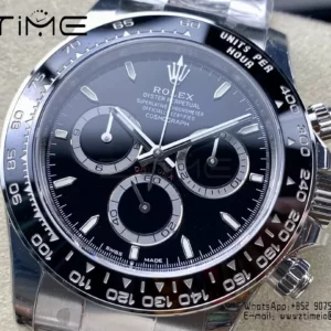 Rolex Daytona 126500 VSF 1:1 Best Edition 904L Steel Black Dial on SS Braclet DD4131 V4 - Super Clone Watch | 1:1 Best Version
