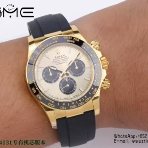 Rolex Daytona 126518 VS Factory 1:1 Best Edition YG/Black Dial on Oysterflex Strap DD4131 - Super Clone Watch | 1:1 Best Version
