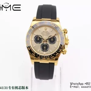 Rolex Daytona 126518 VS Factory 1:1 Best Edition YG/Black Dial on Oysterflex Strap DD4131 - Super Clone Watch | 1:1 Best Version