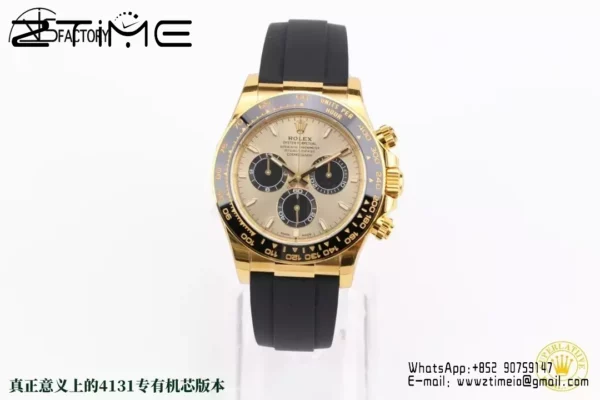 Rolex Daytona 126518 VS Factory 1:1 Best Edition YG/Black Dial on Oysterflex Strap DD4131 - Super Clone Watch | 1:1 Best Version