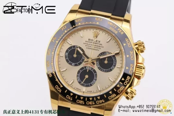 Rolex Daytona 126518 VS Factory 1:1 Best Edition YG/Black Dial on Oysterflex Strap DD4131 - Super Clone Watch | 1:1 Best Version