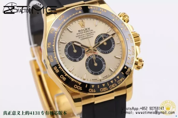 Rolex Daytona 126518 VS Factory 1:1 Best Edition YG/Black Dial on Oysterflex Strap DD4131 - Super Clone Watch | 1:1 Best Version