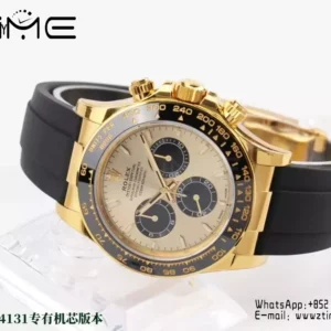 Rolex Daytona 126518 VS Factory 1:1 Best Edition YG/Black Dial on Oysterflex Strap DD4131 - Super Clone Watch | 1:1 Best Version