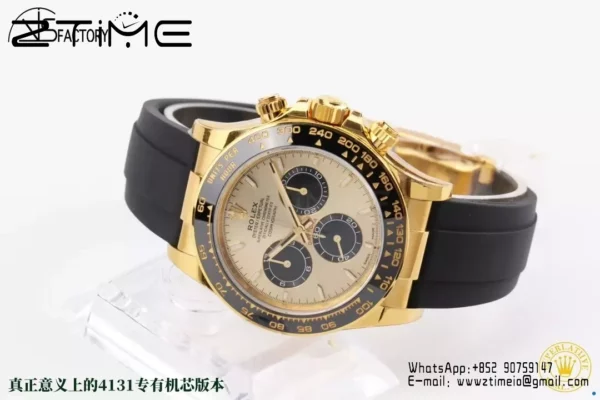 Rolex Daytona 126518 VS Factory 1:1 Best Edition YG/Black Dial on Oysterflex Strap DD4131 - Super Clone Watch | 1:1 Best Version
