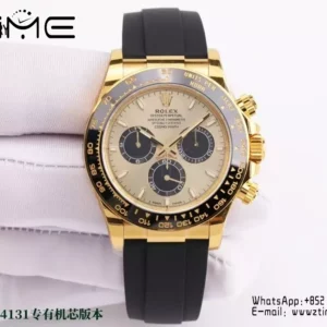 Rolex Daytona 126518 VS Factory 1:1 Best Edition YG/Black Dial on Oysterflex Strap DD4131 - Super Clone Watch | 1:1 Best Version