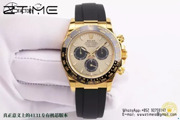 Rolex Daytona 126518 VS Factory 1:1 Best Edition YG/Black Dial on Oysterflex Strap DD4131 - Super Clone Watch | 1:1 Best Version