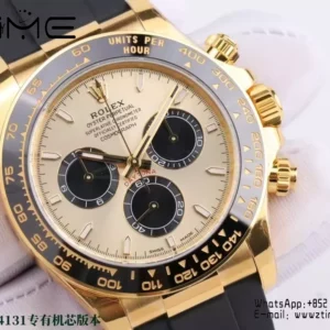 Rolex Daytona 126518 VS Factory 1:1 Best Edition YG/Black Dial on Oysterflex Strap DD4131 - Super Clone Watch | 1:1 Best Version