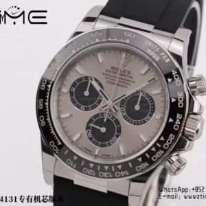 Rolex Daytona 126519 VS Factory 1:1 Best Edition Grey Dial on Oysterflex Rubber Strap DD4131 - Super Clone Watch | 1:1 Best Version