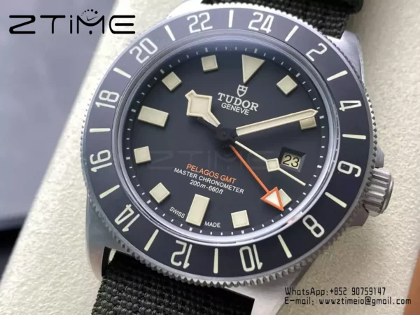 Tudor Pelagos FXD Titanium GMT M2542G247NU M+F 1:1 Best Edition Black Dial Nylon Strap - Super Clone Watch | 1:1 Best Version