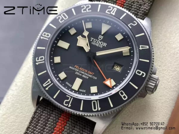 Tudor Pelagos FXD Titanium GMT M2542G247NU M+F 1:1 Best Edition Black Dial Nylon Strap - Super Clone Watch | 1:1 Best Version
