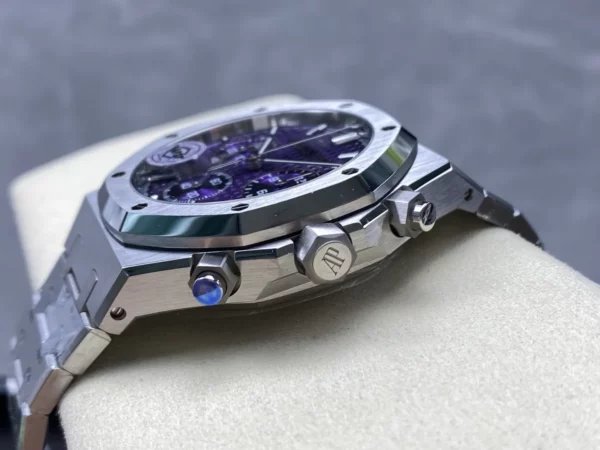 AP Royal Oak Chrono 26240 SS APSF 1:1 Best Edition Purple Dial on SS Bracelet - Super Clone Watch | 1:1 Best Version