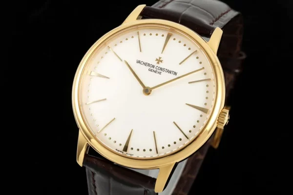 VC Patrimony 81180 YG KZF Best Edition White Dial on Black Leather Strap - Super Clone Watch | 1:1 Best Version