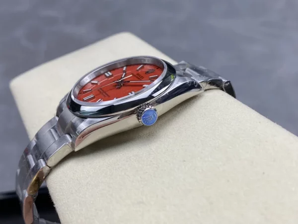 Rolex Oyster Perpetual 126000 36mm VSF 1:1 Best Edition 904L Steel Red Dial on SS Bracelet - Super Clone Watch | 1:1 Best Version
