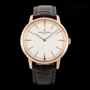 VC Patrimony 81180R YG KZF Best Edition White Dial on Brown Leather Strap - Super Clone Watch | 1:1 Best Version