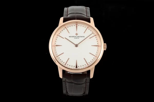 VC Patrimony 81180R YG KZF Best Edition White Dial on Brown Leather Strap - Super Clone Watch | 1:1 Best Version