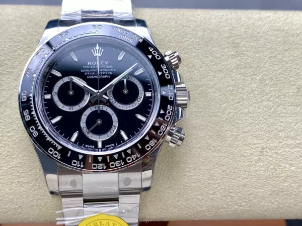 Rolex Daytona 126500 VSF 1:1 Best Edition 904L Steel Black Dial on SS Braclet DD4131 V4 - Super Clone Watch | 1:1 Best Version