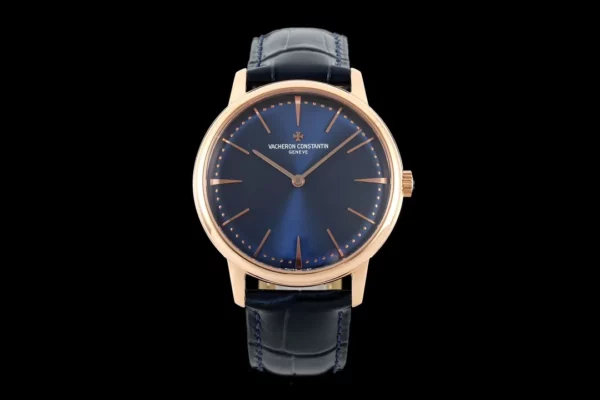 VC Patrimony 81180 YG KZF Best Edition Blue Dial on Blue Leather Strap - Super Clone Watch | 1:1 Best Version