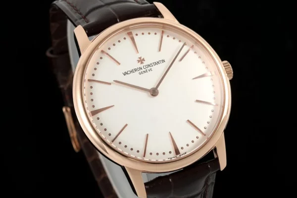 VC Patrimony 81180R YG KZF Best Edition White Dial on Brown Leather Strap - Super Clone Watch | 1:1 Best Version