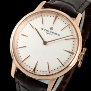 VC Patrimony 81180R YG KZF Best Edition White Dial on Brown Leather Strap - Super Clone Watch | 1:1 Best Version