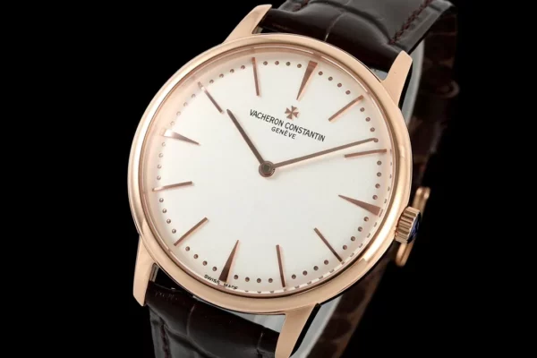 VC Patrimony 81180R YG KZF Best Edition White Dial on Brown Leather Strap - Super Clone Watch | 1:1 Best Version