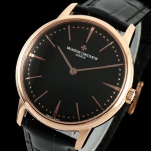 VC Patrimony 81180R YG KZF Best Edition Black Dial on Black Leather Strap - Super Clone Watch | 1:1 Best Version