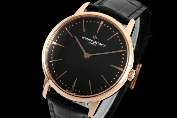 VC Patrimony 81180R YG KZF Best Edition Black Dial on Black Leather Strap - Super Clone Watch | 1:1 Best Version