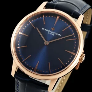 VC Patrimony 81180 YG KZF Best Edition Blue Dial on Blue Leather Strap - Super Clone Watch | 1:1 Best Version