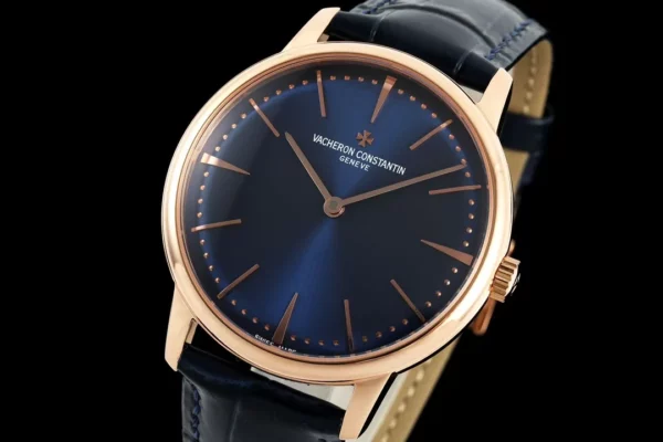 VC Patrimony 81180 YG KZF Best Edition Blue Dial on Blue Leather Strap - Super Clone Watch | 1:1 Best Version