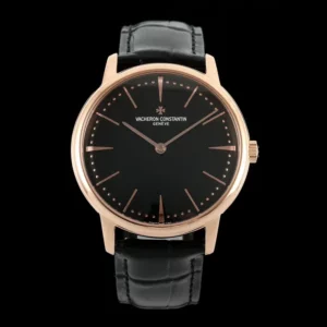 VC Patrimony 81180R YG KZF Best Edition Black Dial on Black Leather Strap - Super Clone Watch | 1:1 Best Version