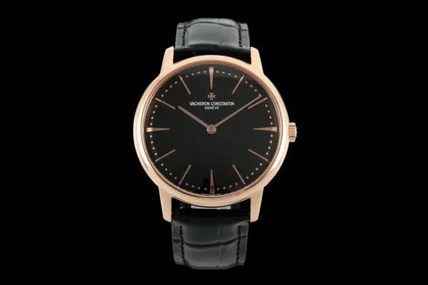 VC Patrimony 81180R YG KZF Best Edition Black Dial on Black Leather Strap - Super Clone Watch | 1:1 Best Version