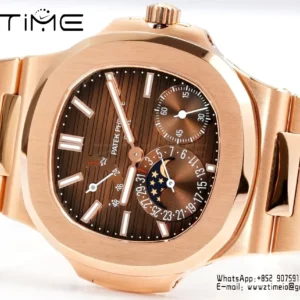 Patek Philippe Nautilus 5712R RG OMEF 1:1 Best Edition Brown Dial on RG Bracelet A240 Super Clone - Super Clone Watch | 1:1 Best Version