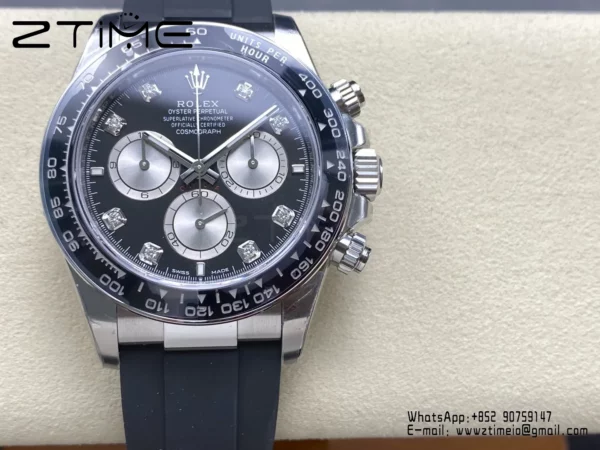 Rolex Daytona 126519 VS Factory 1:1 Best Edition Black/Silver Diamonds Dial V2 (Weighted) - Super Clone Watch | 1:1 Best Version