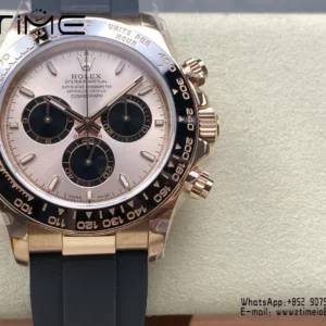 Rolex Daytona 126515 QF 1:1 Best Edition RG/Black Dial on Oysterflex Strap SH4131 V11 (Weighted) - Super Clone Watch | 1:1 Best Version