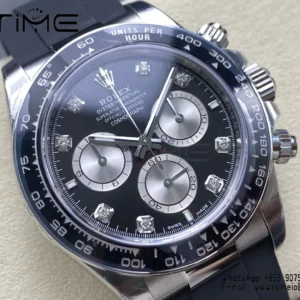 Rolex Daytona 126519 VS Factory 1:1 Best Edition Black/Silver Diamonds Dial V2 (Weighted) - Super Clone Watch | 1:1 Best Version