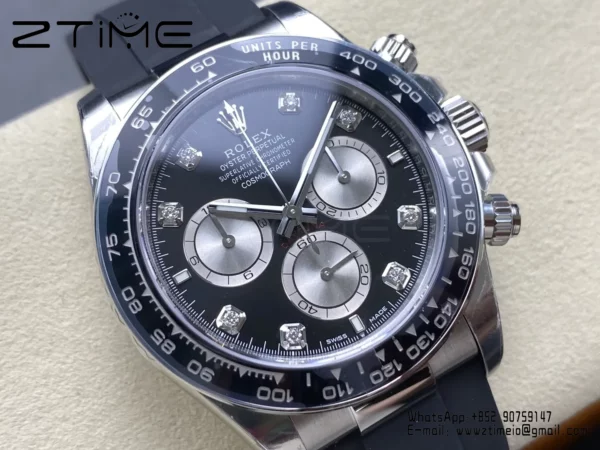 Rolex Daytona 126519 VS Factory 1:1 Best Edition Black/Silver Diamonds Dial V2 (Weighted) - Super Clone Watch | 1:1 Best Version