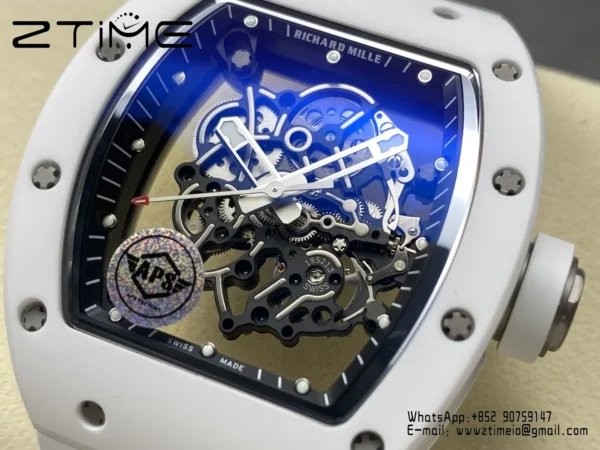 Richard Mille RM055 White Ceramic APSF 1:1 Best Edition RMUL2 Super Clone V2 - Super Clone Watch | 1:1 Best Version